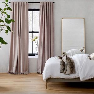 West Elm Cotton Luster Velvet Dusty Blush Curtain